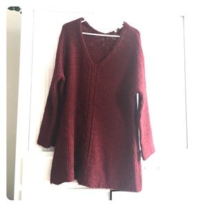 ANTHROPOLOGIE • Cozy Oversized Crimson Sweater • M